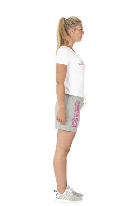 UNI A gris chiné/rose fluo