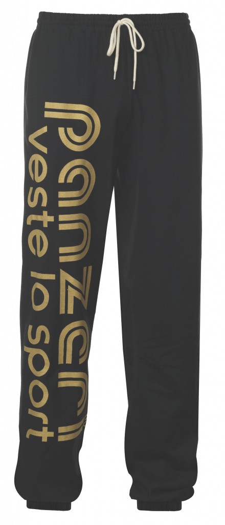 Pantalon de survêtement Panzeri Uni h noir/vert jersey Noir 29303 Neuf