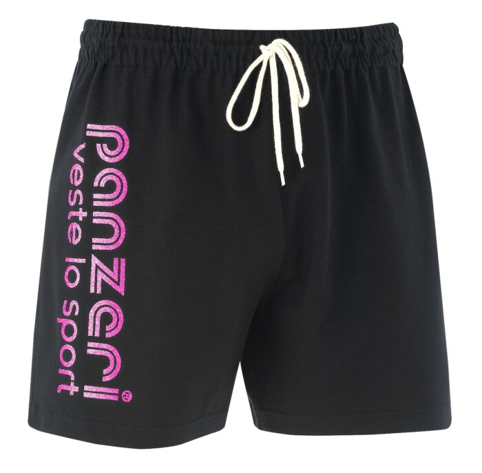 Short Panzeri Uni A noir/fuchsia nacré