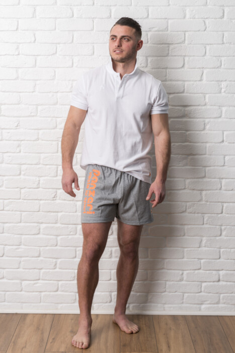 UNI A gris chiné/orange fluo