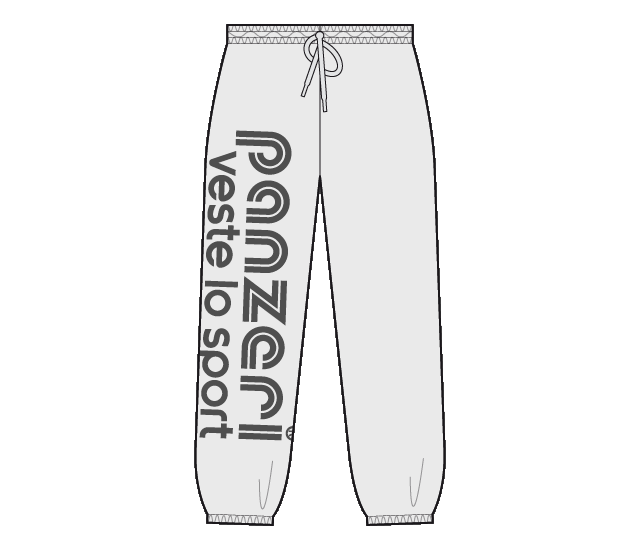 PANZERI - Pantalon de survêtement en coton noir : : Mode