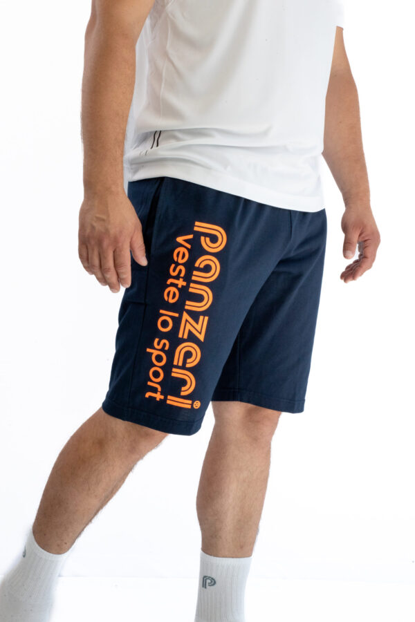 Bermuda Homme - Park B - Bleu Marine / Orange Fluo