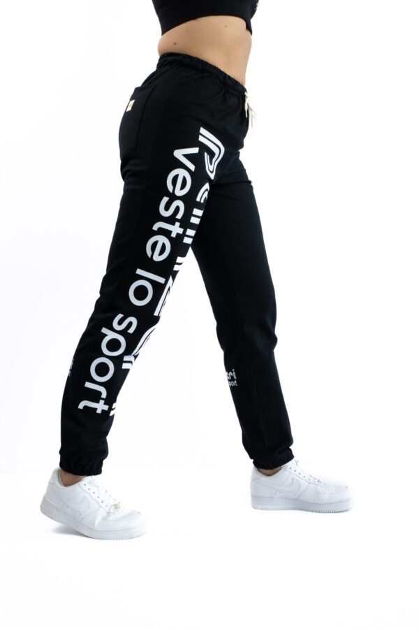 Jogging Femme - Uni H - Noir / Blanc – Image 6