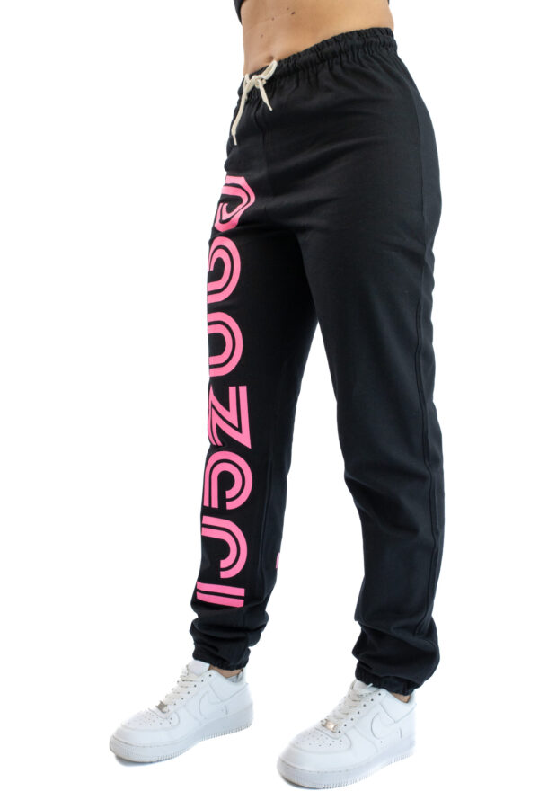 Jogging Femme - Uni H - Noir / Rose Fluo – Image 3