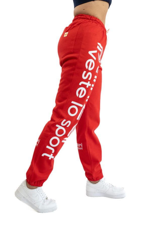 Jogging Femme - Uni H - Rouge / Blanc – Image 6
