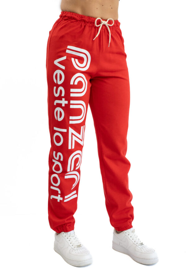 Jogging Femme - Uni H - Rouge / Blanc