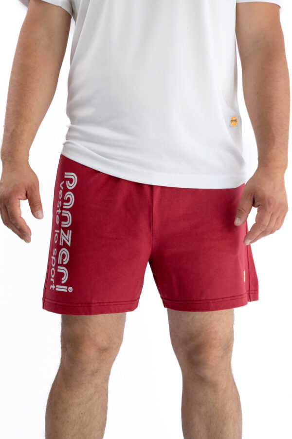 Short Homme - Uni A - Bordeaux / Blanc – Image 3