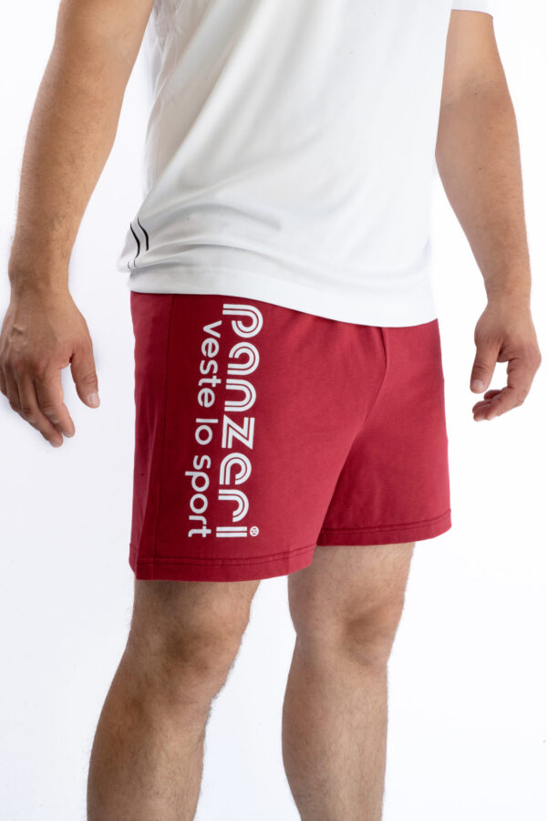 Short Homme - Uni A - Bordeaux / Blanc
