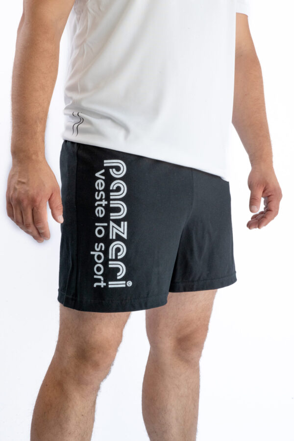 Short Homme - Uni A - Noir / Blanc