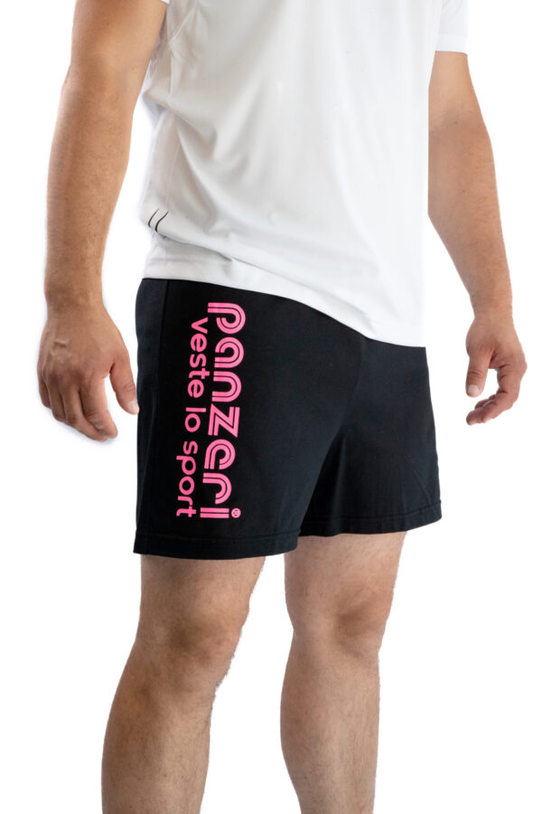 Short Homme - Uni A - Noir / Fuchsia Nacré