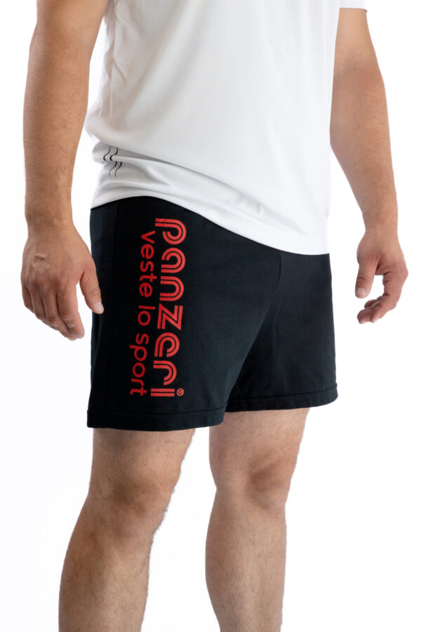 Short Homme - Uni A - Noir / Rouge
