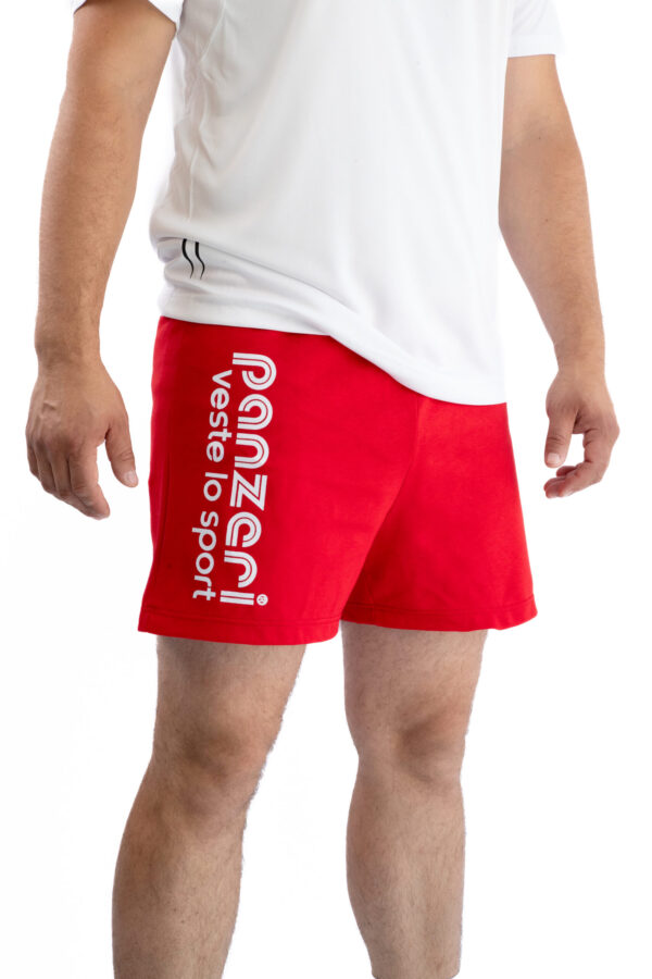 Short Homme - Uni A - Rouge / Blanc