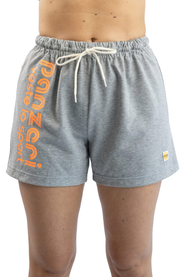 Short Femme - Uni A - Gris Chiné / Orange Fluo – Image 4