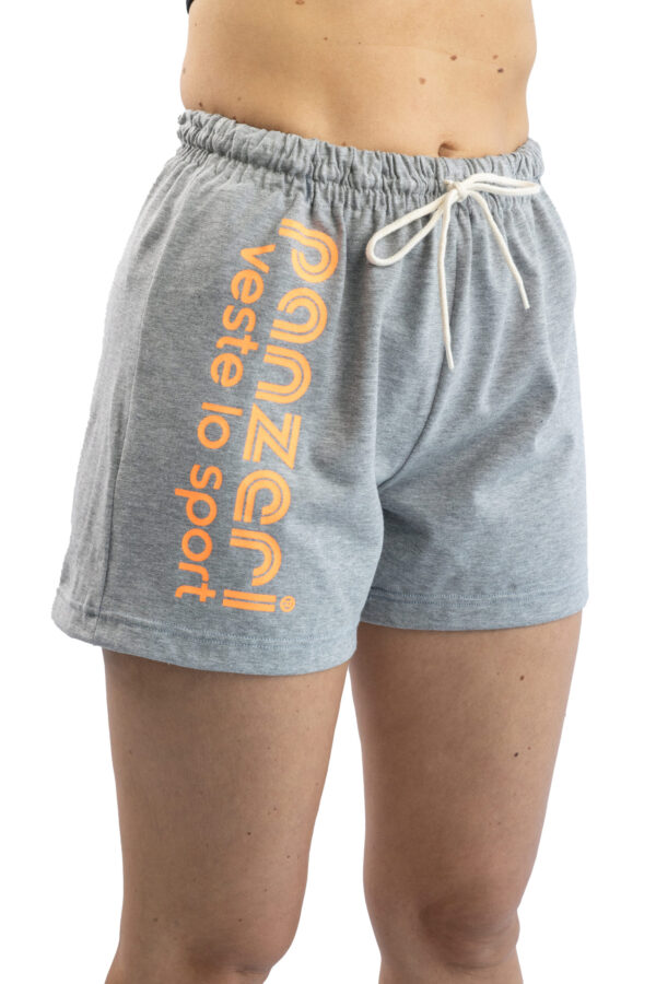 Short Femme - Uni A - Gris Chiné / Orange Fluo