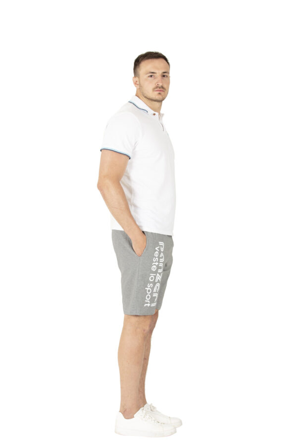 Bermuda Homme - Park B - Gris Chiné / Blanc – Image 3