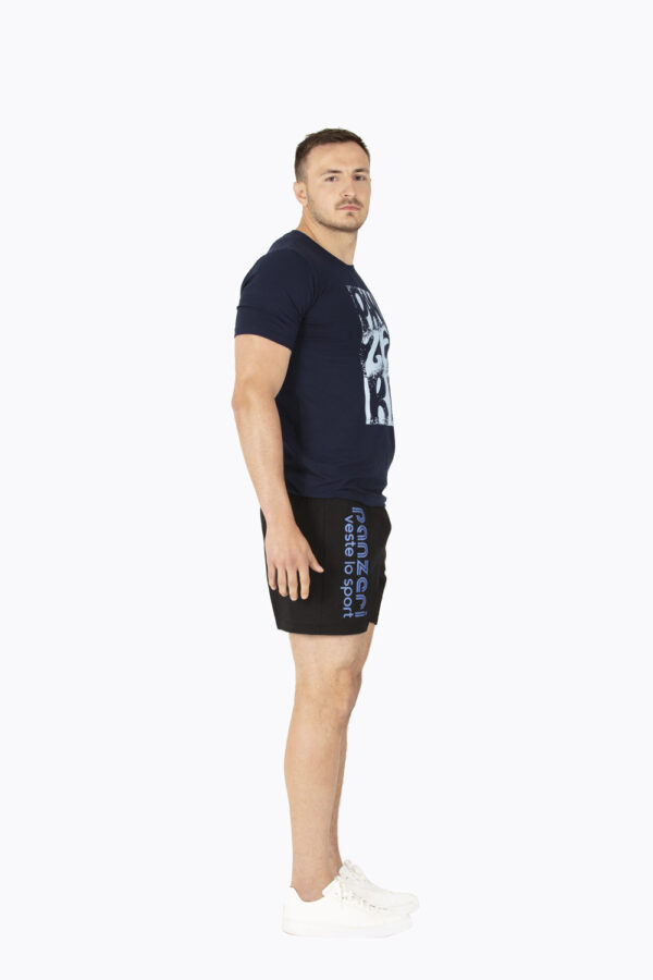 Short Mixte - Uni A - Noir / Bleu Nacré – Image 3
