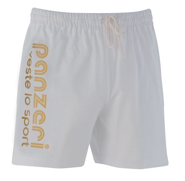 Short Mixte - Uni A - Blanc / Or