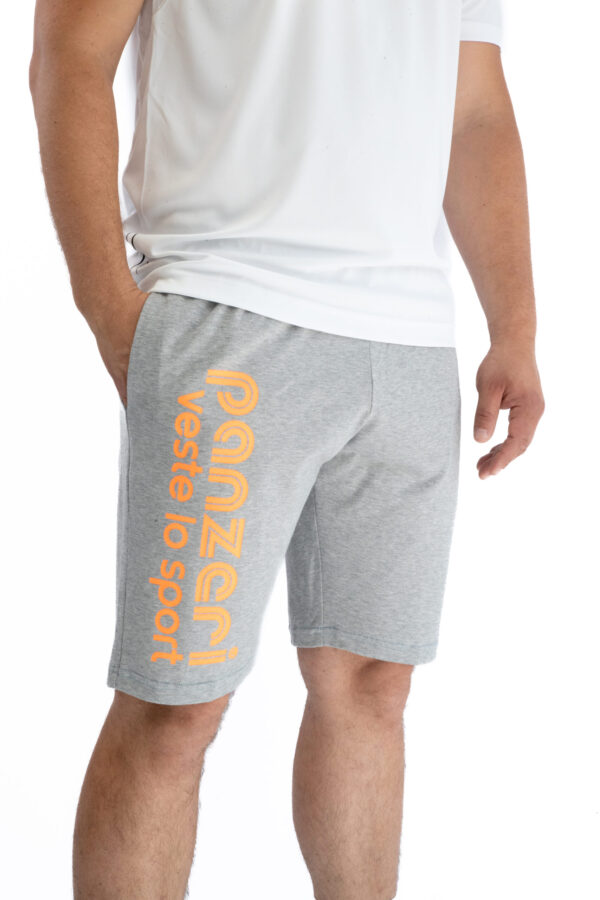 Bermuda Homme - Park B - Gris Chiné / Orange Fluo
