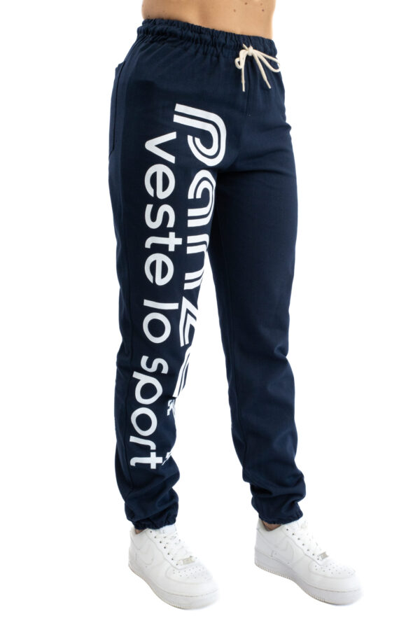 Jogging Femme - Uni H - Bleu Marine / Blanc