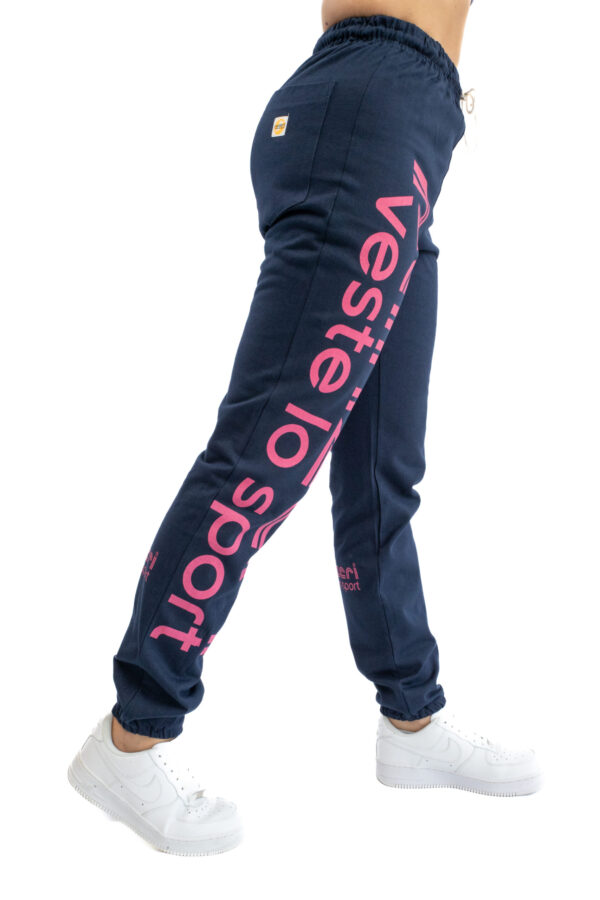 Jogging Femme - Uni H - Bleu Marine / Fuchsia – Image 4