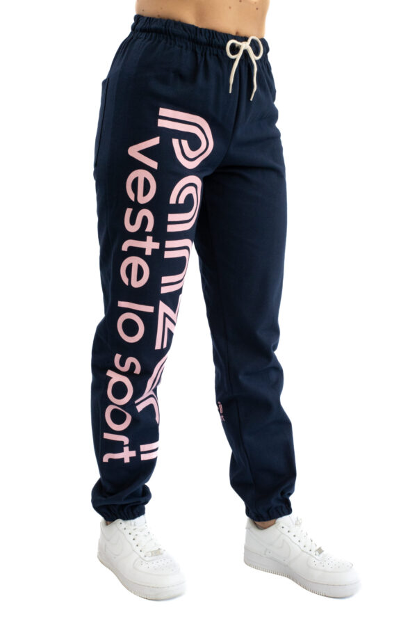 Jogging Femme - Uni H - Bleu Marine / Rose