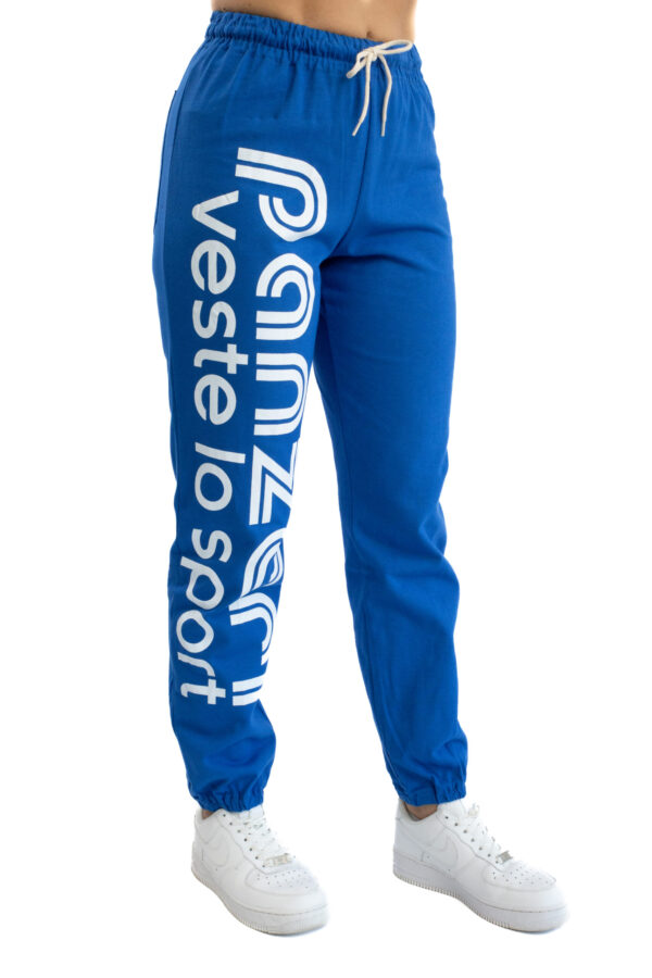 Jogging Femme - Uni H - Bleu Roi / Blanc