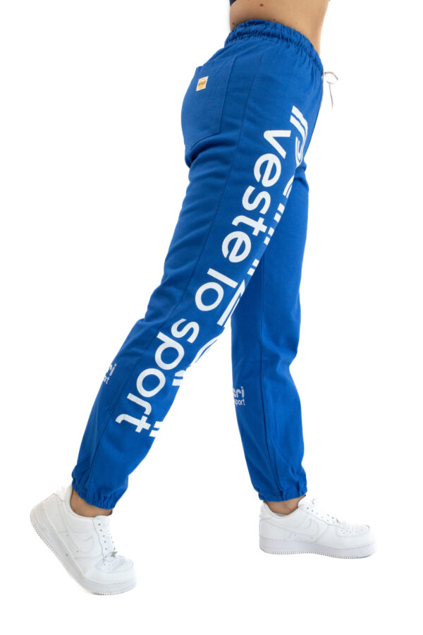 Jogging Femme - Uni H - Bleu Roi / Blanc – Image 6
