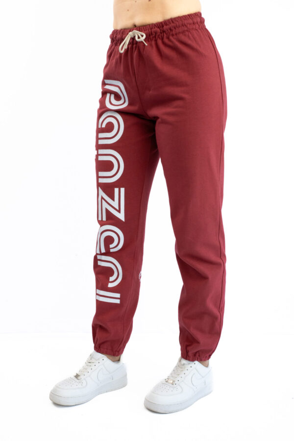 Jogging Femme - Uni H - Bordeaux / Blanc – Image 3