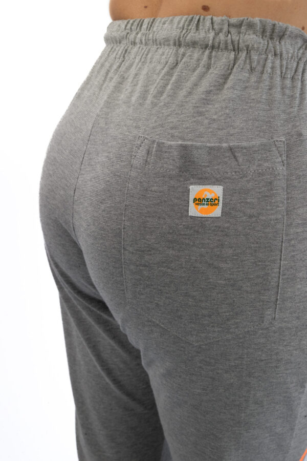 Jogging Femme - Uni H - Gris Chiné / Orange Fluo – Image 4