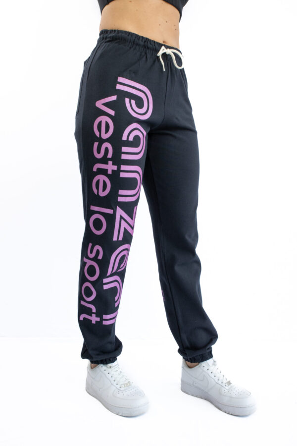 Jogging Femme - Uni H - Noir / Fuchsia Nacrée