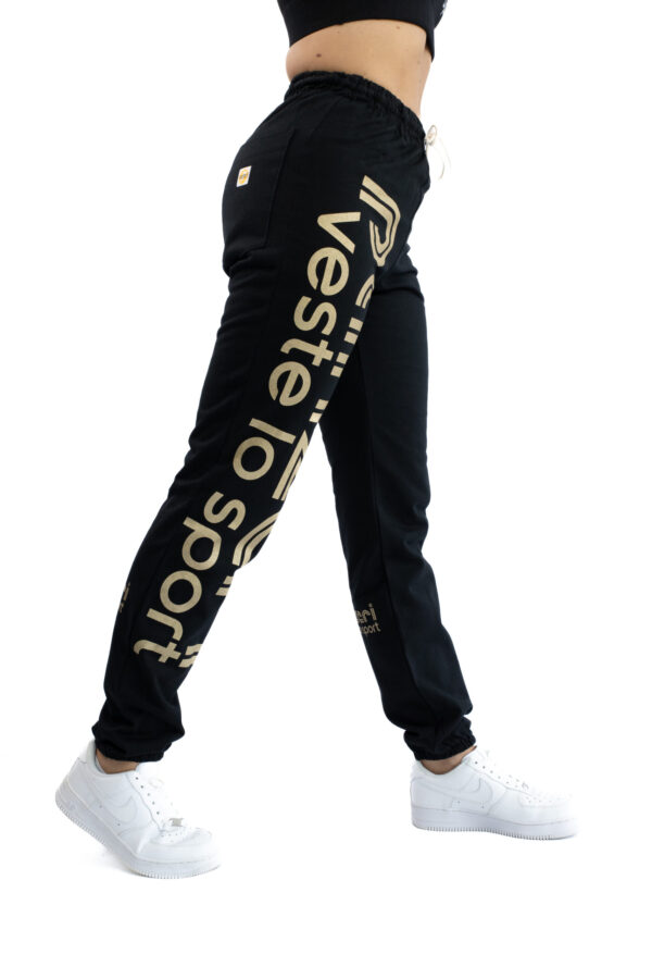 Jogging Femme - Uni H - Noir / Or – Image 4
