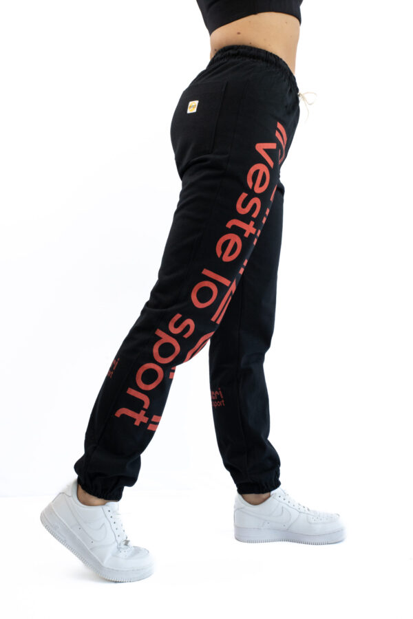 Jogging Femme - Uni H - Noir / Rouge – Image 4