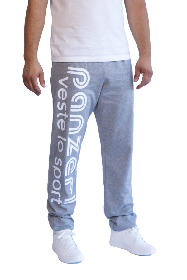 Jogging Homme - Uni H - Gris Chiné / Blanc