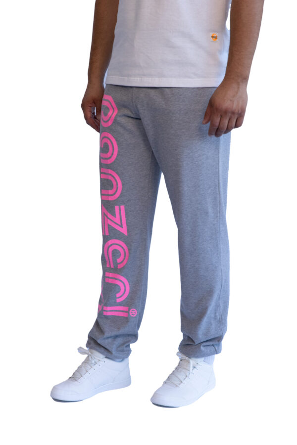 Jogging Homme - Uni H - Gris Chiné / Rose Fluo – Image 3