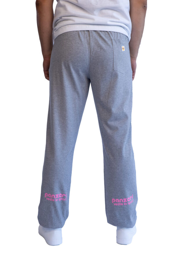 Jogging Homme - Uni H - Gris Chiné / Rose Fluo – Image 4