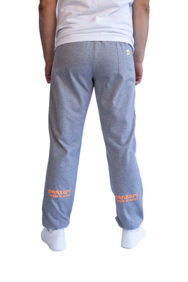 Jogging Homme - Uni H - Gris Chiné / Orange Fluo – Image 4