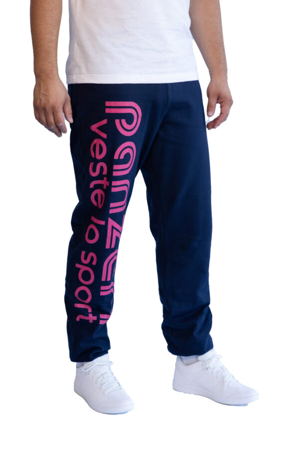 Jogging Homme - Uni H - Bleu Marine / Fuchsia