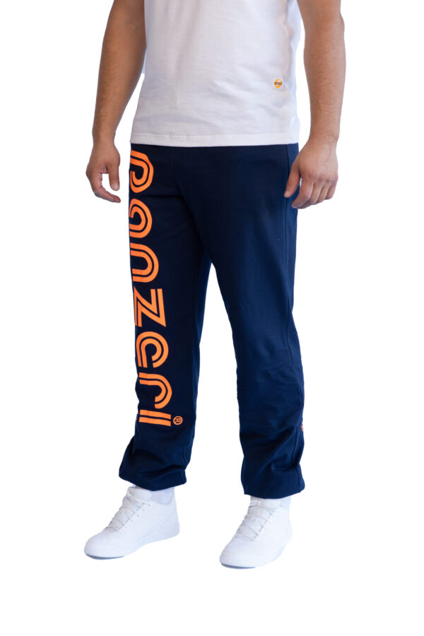 Jogging Homme - Uni H - Bleu Marine / Orange Fluo – Image 3