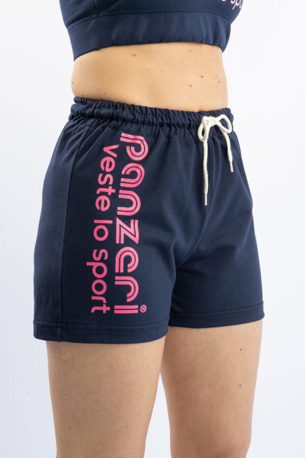 Short Femme - Uni A - Bleu Marine / Fuchsia - XL