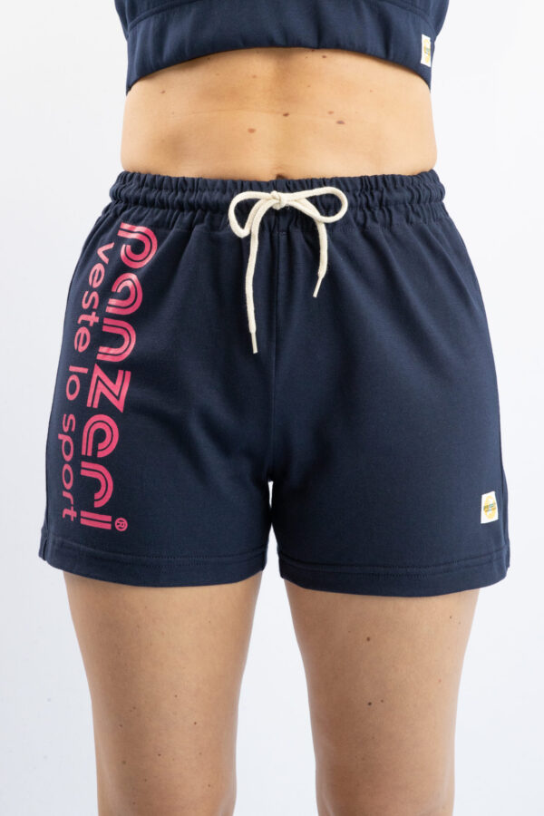 Short Femme - Uni A - Bleu Marine / Fuchsia – Image 4