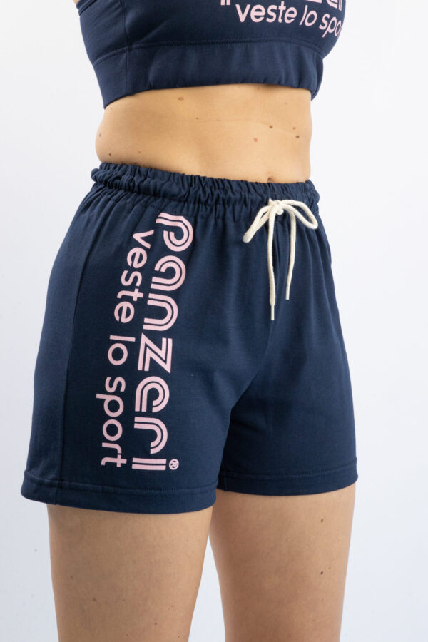 Short Femme - Uni A - Bleu Marine / Rose