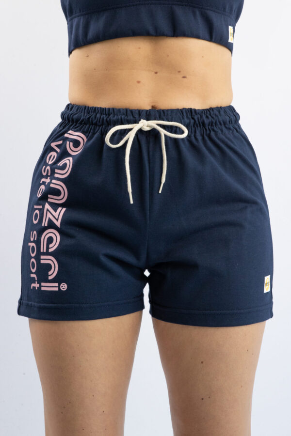 Short Femme - Uni A - Bleu Marine / Rose – Image 4