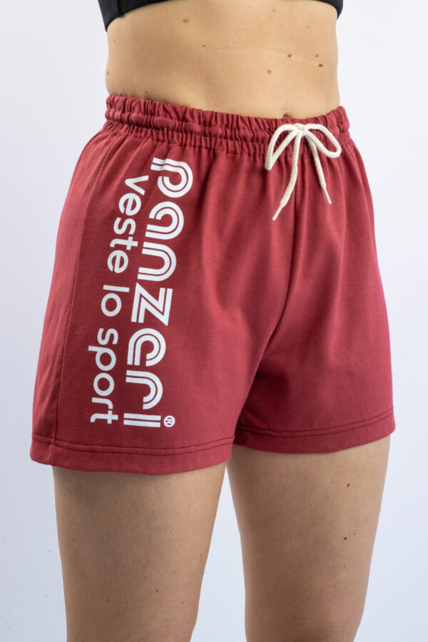 Short Femme - Uni A - Bordeaux / Blanc
