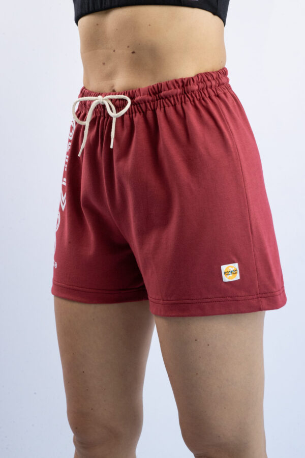Short Femme - Uni A - Bordeaux / Blanc – Image 3