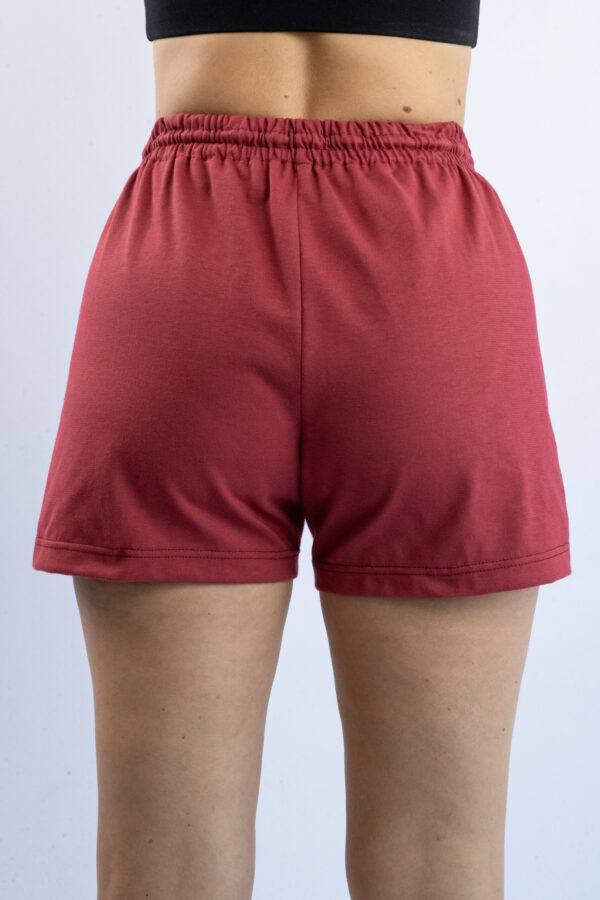 Short Femme - Uni A - Bordeaux / Blanc – Image 6