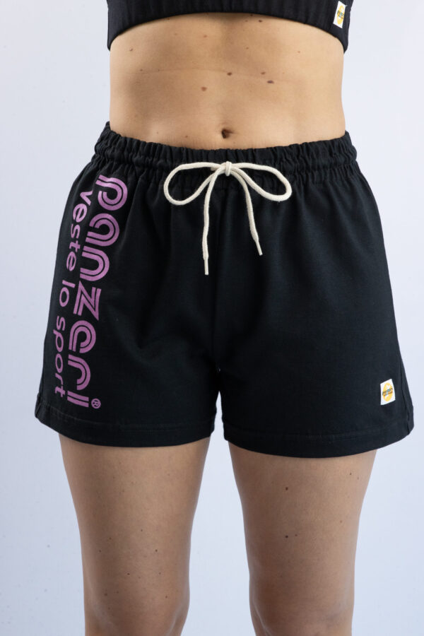 Short Femme - Uni A - Noir / Fuchsia Nacré – Image 4