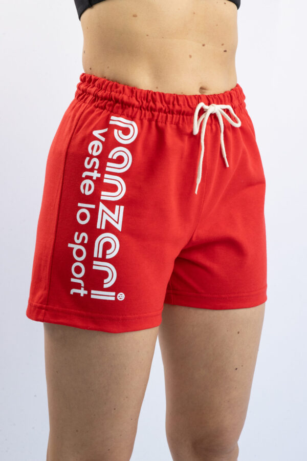 Short Femme - Uni A - Rouge / Blanc