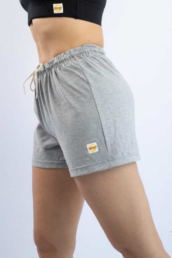 Short Femme - Uni A - Gris Chiné / Rose Fluo – Image 3