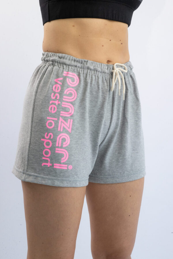 Short Femme - Uni A - Gris Chiné / Rose Fluo