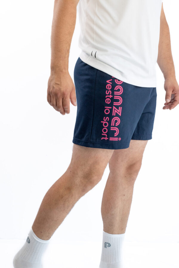 Short Homme - Uni A - Bleu Marine / Fuchsia